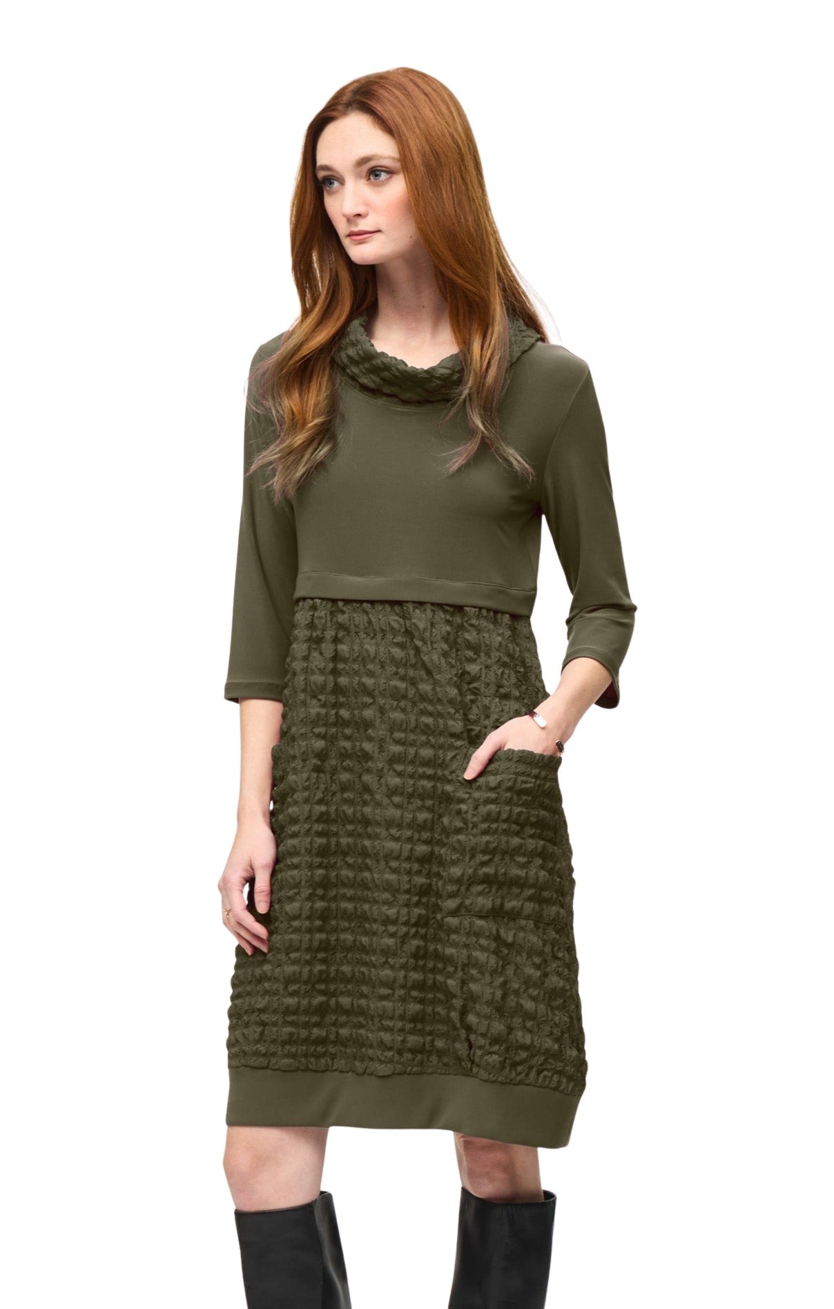 Jacquard And Silky Knit Cocoon Dress Joseph Ribkoff