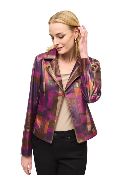 Foiled Print Faux Suede Jacket Joseph Ribkoff