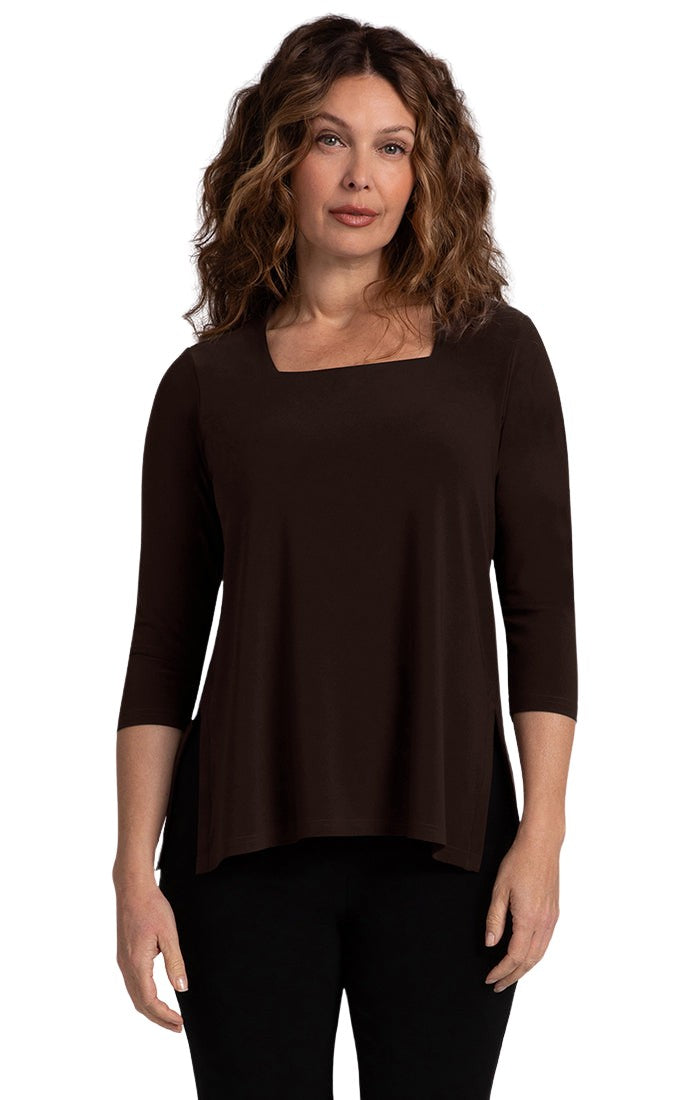 Square Neck Top, 3/4 Sleeve Sympli