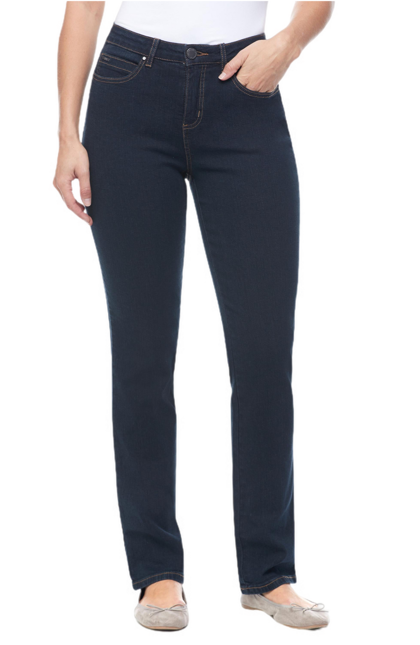 French Dressing Jeans Olivia Straight Leg Jeans, Classic Denim Color Midnight 