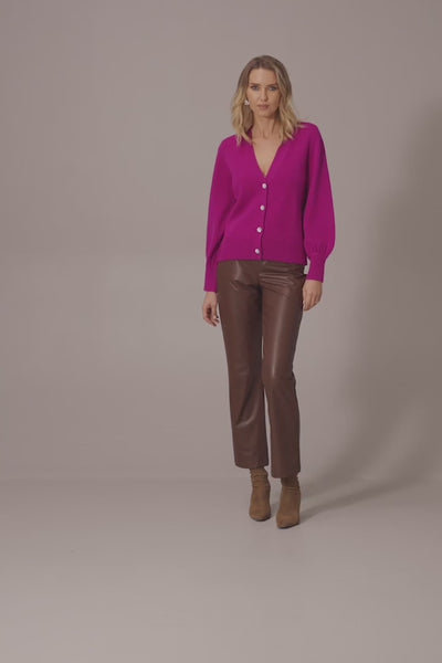 Gilet en maille à manches bouffantes