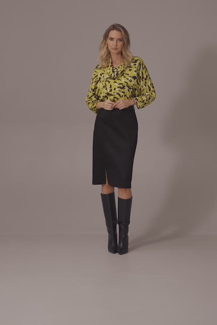 Recycled Satin Animal Print Boxy Top