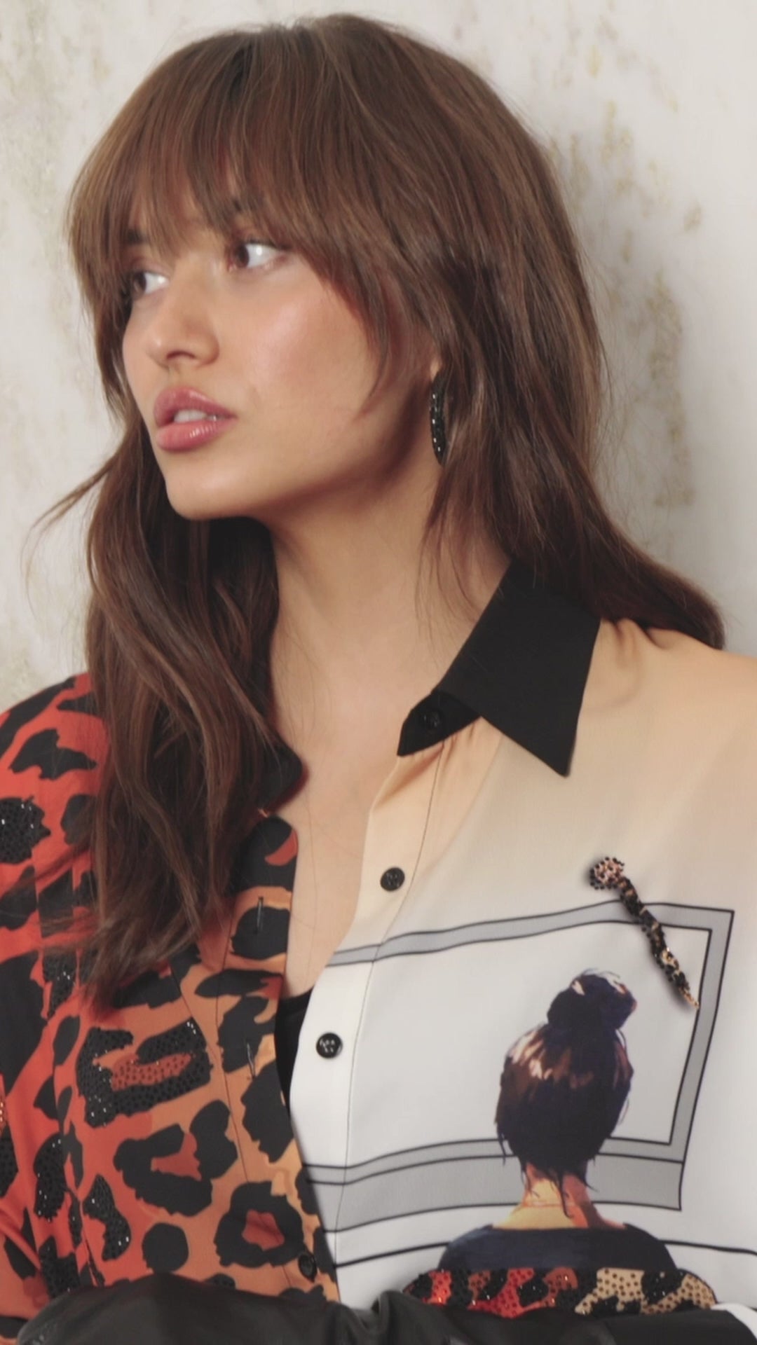 Chemisier léopard à boutons