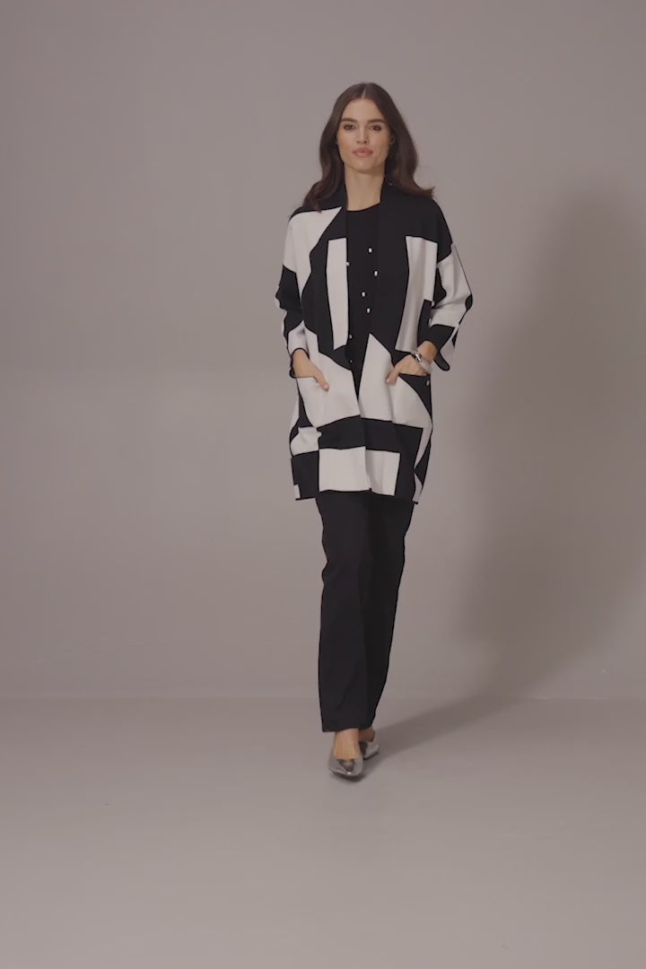 Cache-maillot en maille jacquard à blocs de couleur