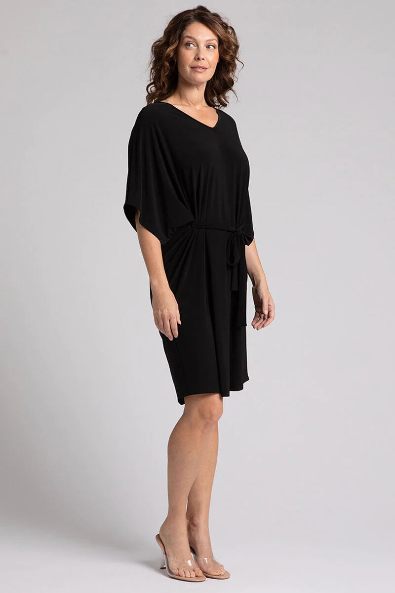 Slouchy V-Neck Dress With Tie Sympli