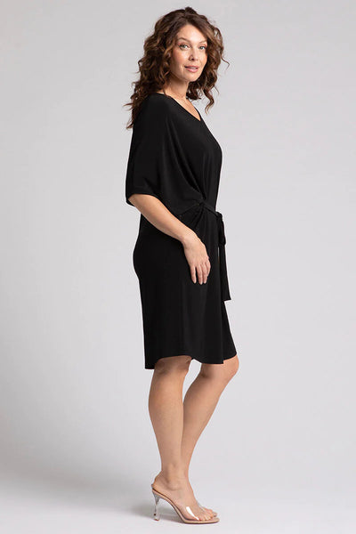 Slouchy V-Neck Dress With Tie Sympli