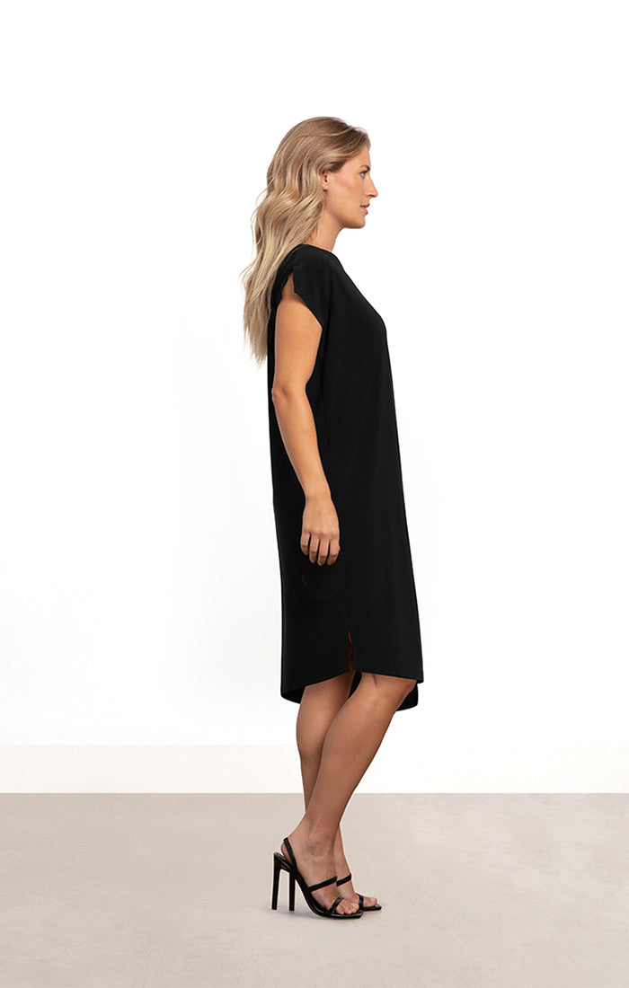 Sympli One Shoulder Boxy Dress, Cap Sleeve Ultraviolet 