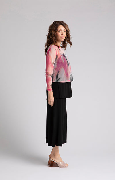 Sympli Printed Mesh Go To Cropped T, Long Sleeve 