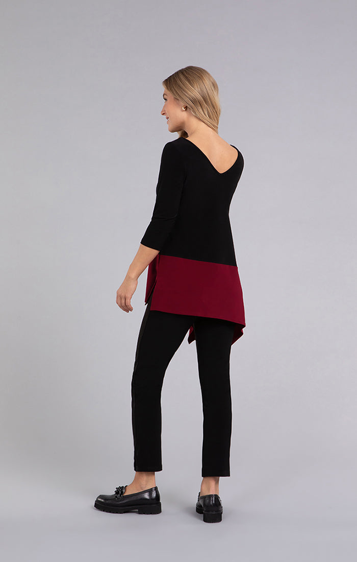 Sympli Color Block Reversible Angle Top, 3/4 Sleeve 