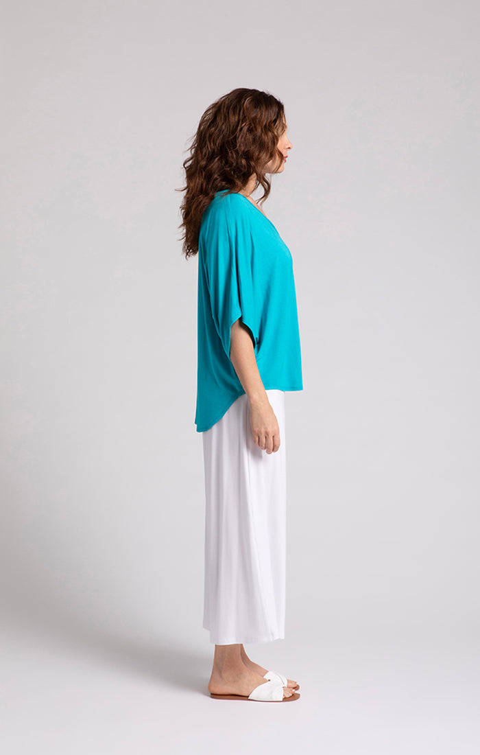 Bamboo V-Neck Dolman Top, Elbow Sleeve Sympli