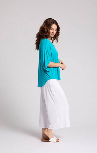 Bamboo V-Neck Dolman Top, Elbow Sleeve Sympli