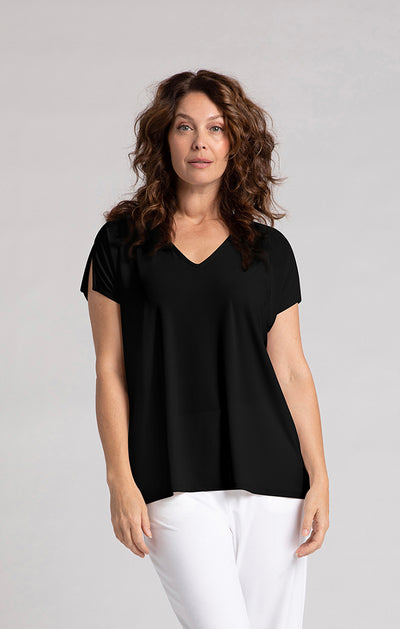V-Neck Slit Sleeve Top Sympli
