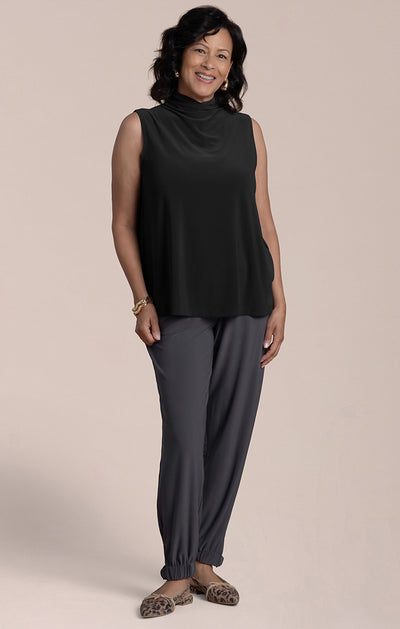 Sleeveless Echo Mock Neck Top Sympli