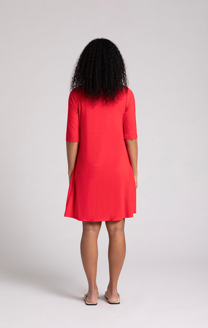 Bamboo Nu Trapeze Dress, Elbow Sleeves Sympli