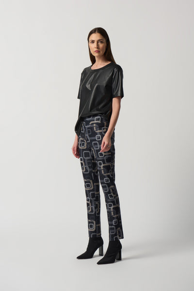 Joseph Ribkoff Retro Print Pull-On Pants 