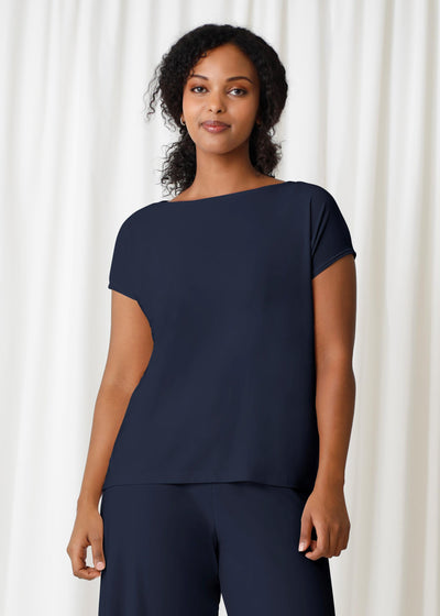 Sympli Boat Neck Dolman Top, Cap Sleeves, Style 22246-0, 2 Sale Colors 