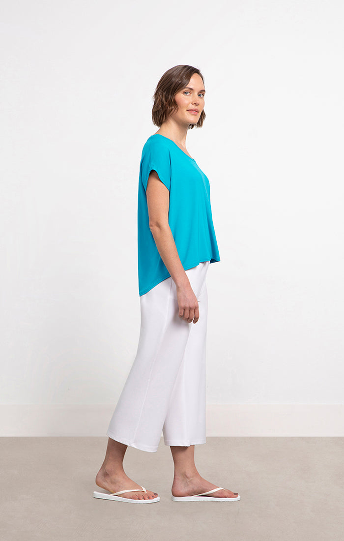 Sympli Bamboo Dolman Pocket Top, Short Sleeve 